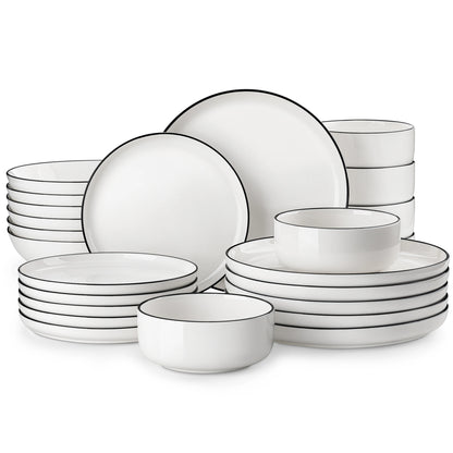 MALACASA 24/48Piece Ceramic Dinnerware Set