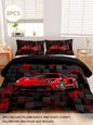 Duvet Cover 3-Piece Bedding Set with 3D Sports Car Print