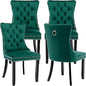 Black Velvet Dining Chairs Set of 4