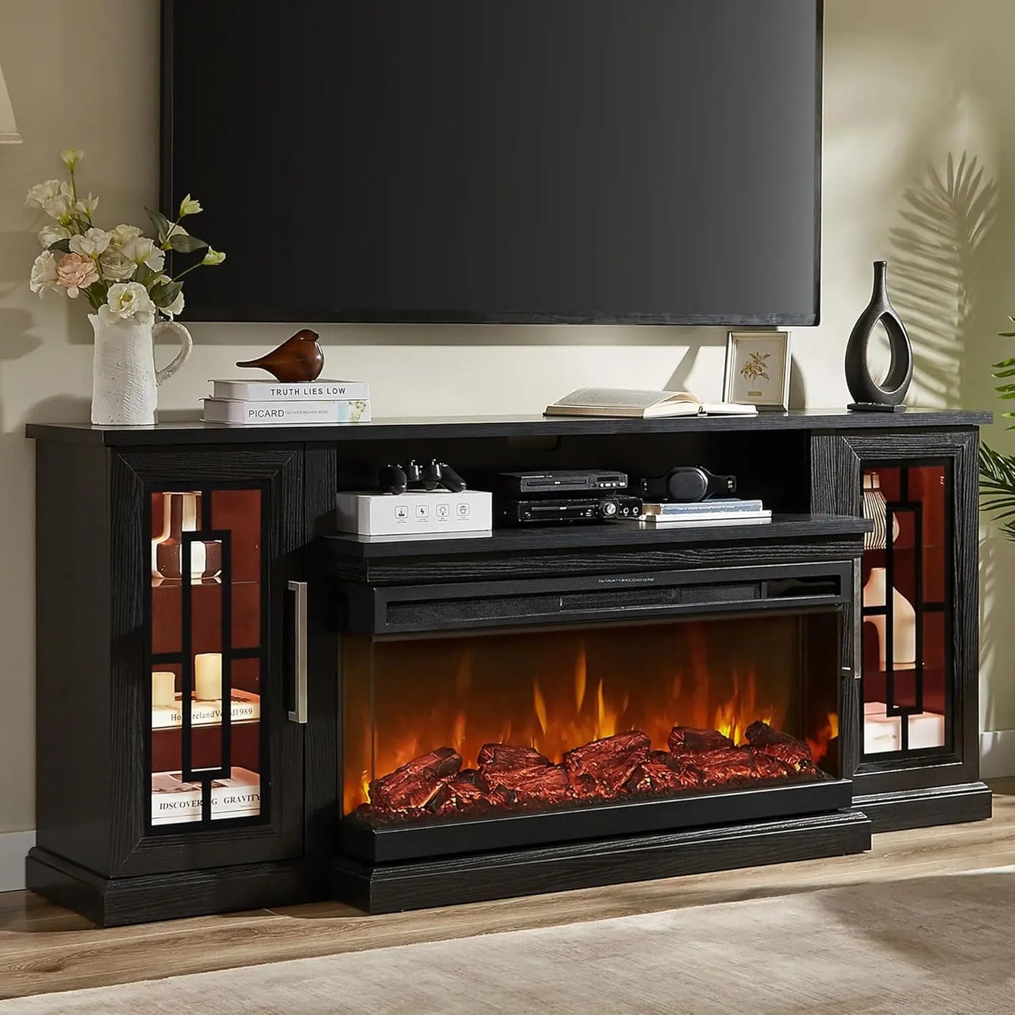 75" Electric Fireplace TV Entertainment Center Console