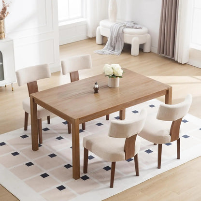 Modern Dining Chairs Set of 4, Upholstered Side Chairs with Wood Legs