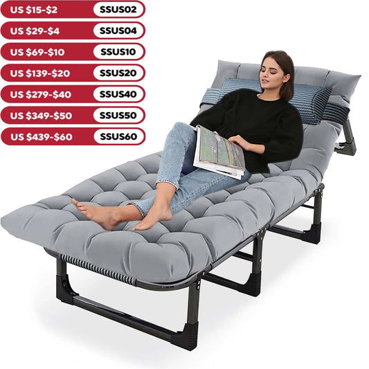 4-Position Camping Cot with Mattress