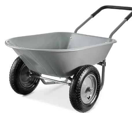 Dual-Wheel Garden Cart w/Built-in Stand