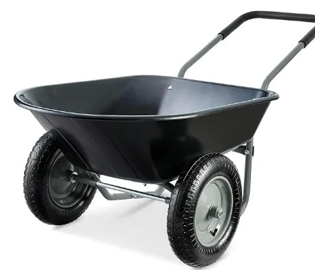 Dual-Wheel Garden Cart w/Built-in Stand