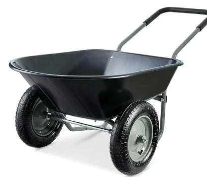 Dual-Wheel Garden Cart w/Built-in Stand