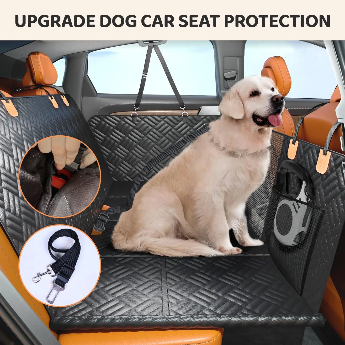 Dog Hard Bottom Rear Car Seat Cover For Cars and SUVs