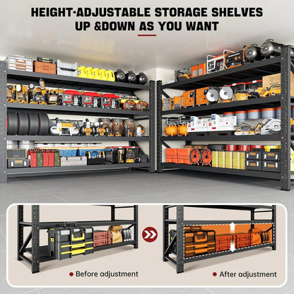 5000LBS 71" W Heavy Duty Metal Adjustable Garage Shelves
