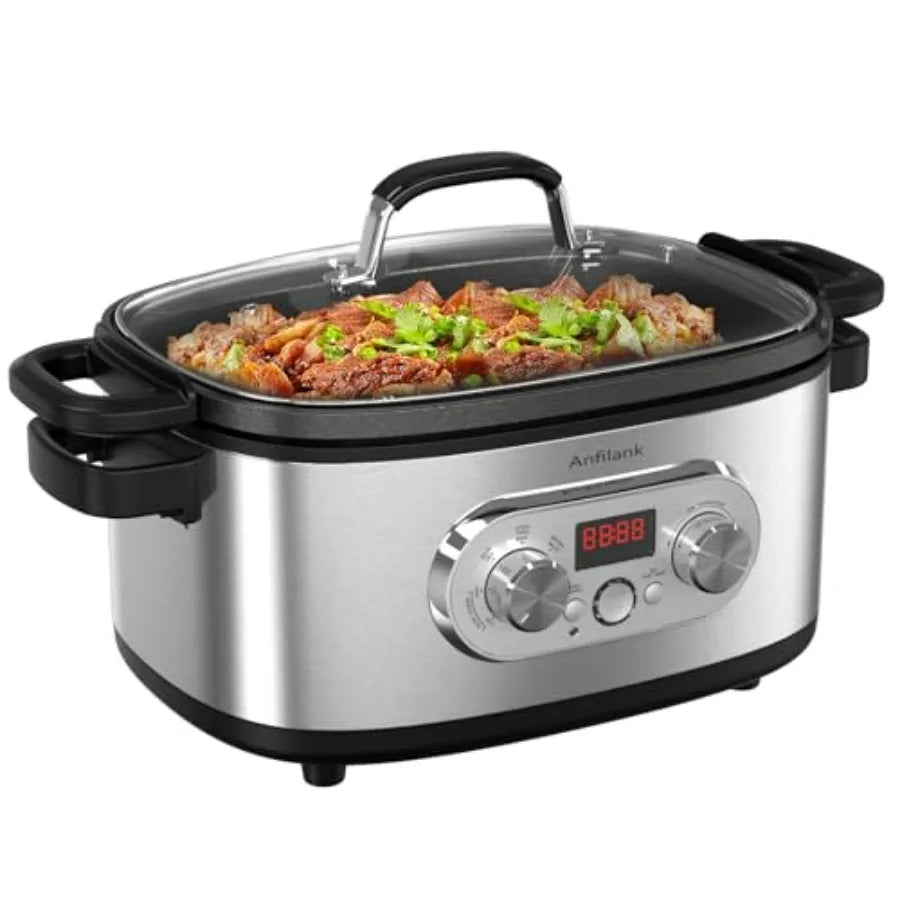 10-in-1 Programmable Slow Cooker with Timer 6.8 Quart