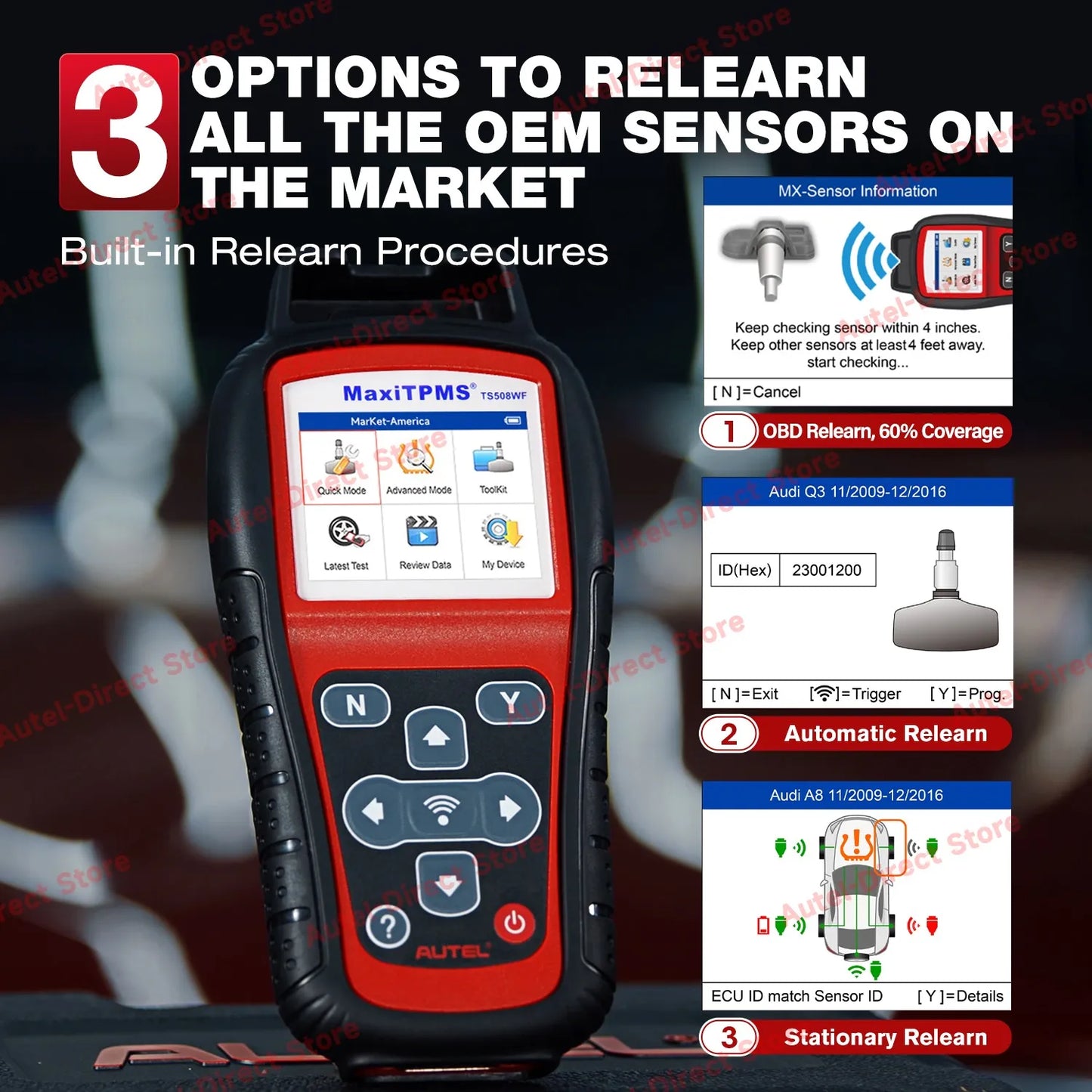 Wireless TPMS Programming Tool Kit, Activate, Reset and Program All Tire Sensors