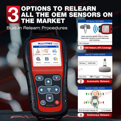 Wireless TPMS Programming Tool Kit, Activate, Reset and Program All Tire Sensors
