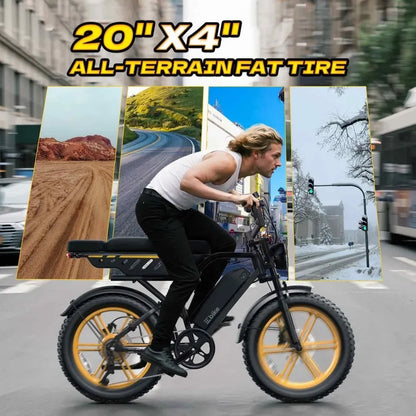 20" Fat Tire All-Terrain E-Bike 60/130 Miles 28 MPH