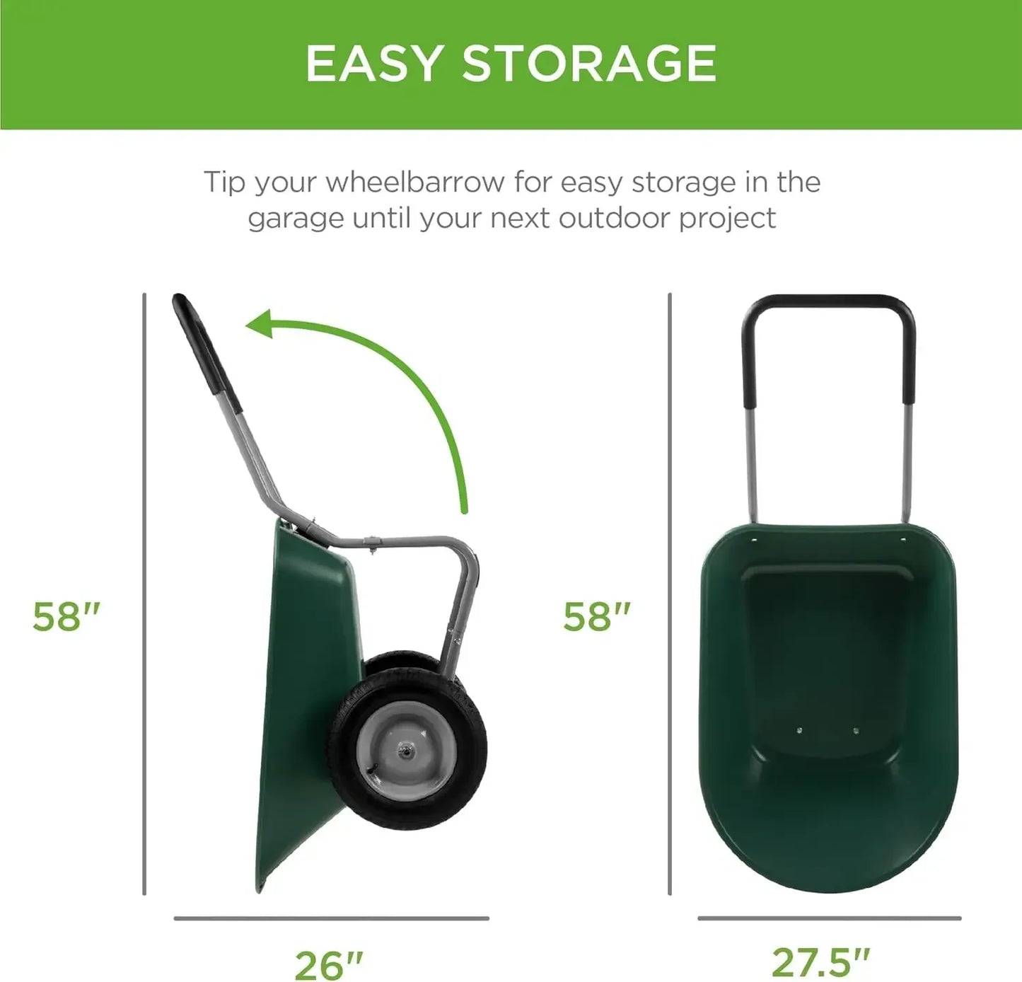 Dual-Wheel Garden Cart w/Built-in Stand