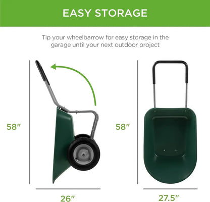 Dual-Wheel Garden Cart w/Built-in Stand
