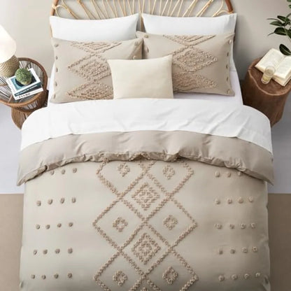King Size Tufted Duvet Cover Set for All Seasons