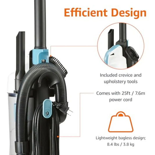 Upright Bagless Vacuum Cleaner for Carpet and Hard Floors