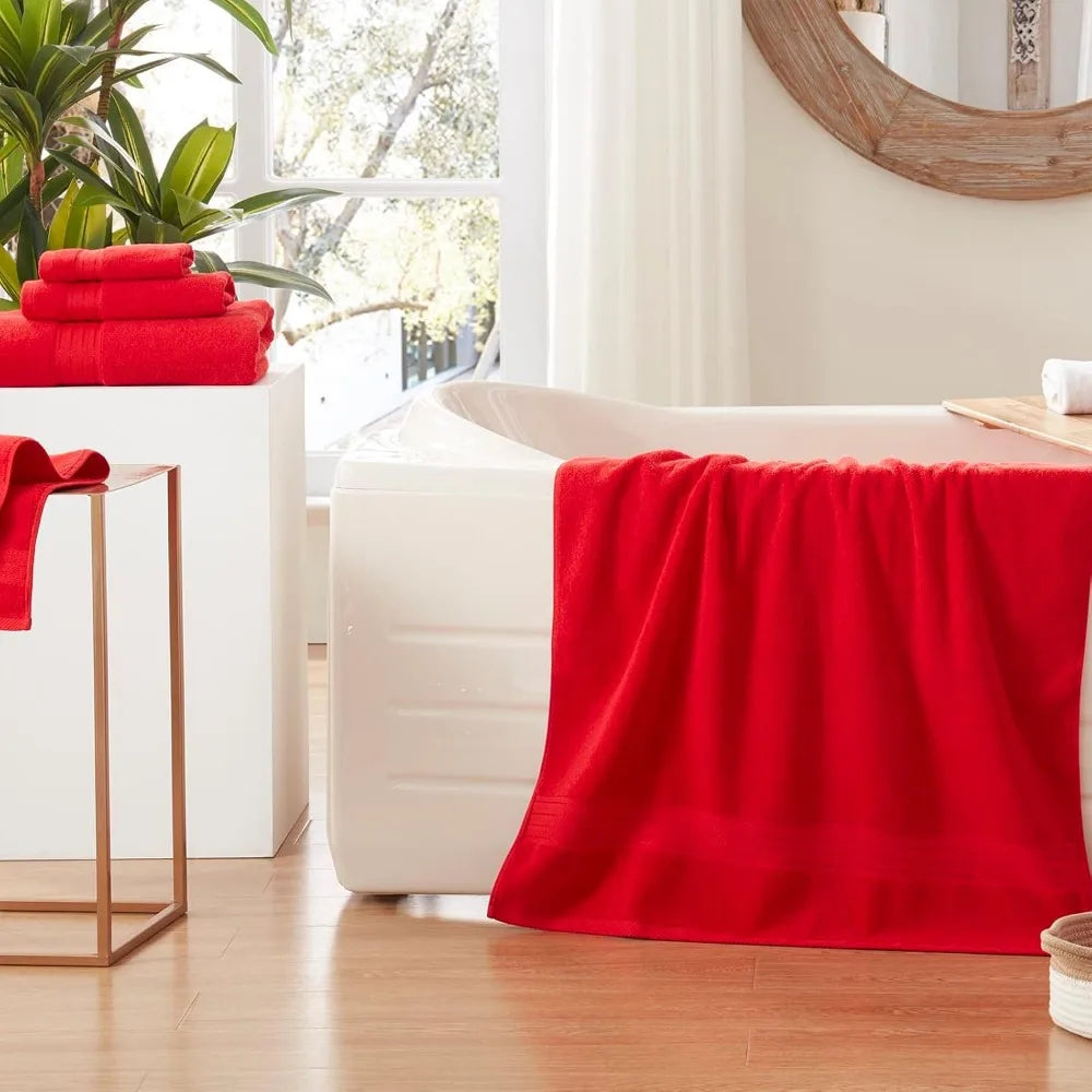 Soft Absorbent Durable Turkish Cotton Set of 6 Bath Towel Set