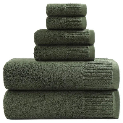 Luxury Bath Towels Set of 6 Large, 100 Percent Cotton Super Absorbent