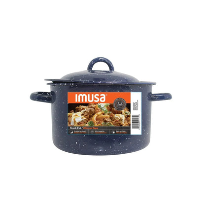 Enamel Stock Pot  with Double Handles Oven Safe Durable Steel