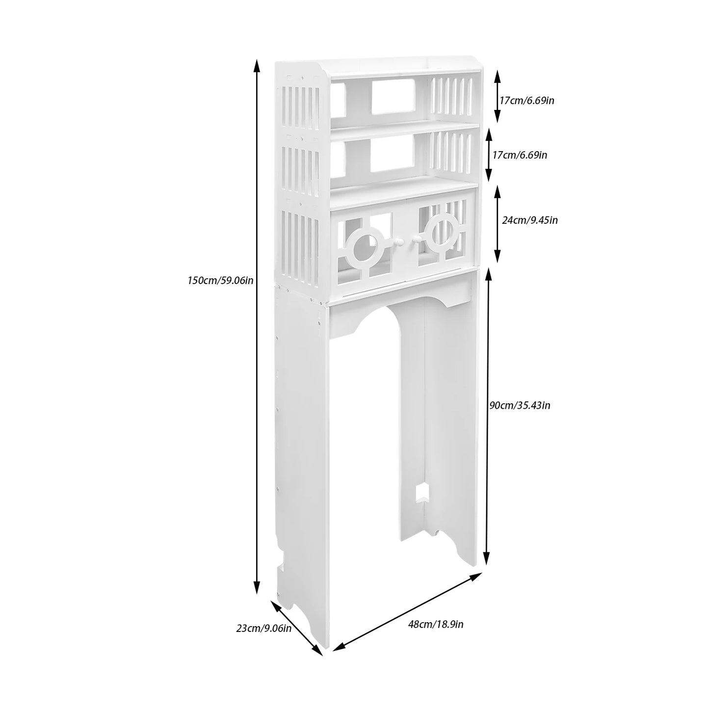 Bathroom Floor Cabinet 4 Tier Over The Toilet Storage Cabinet