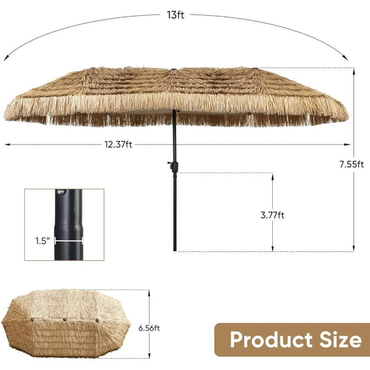 13ft Tiki Patio Umbrella Outdoor Table Umbrella