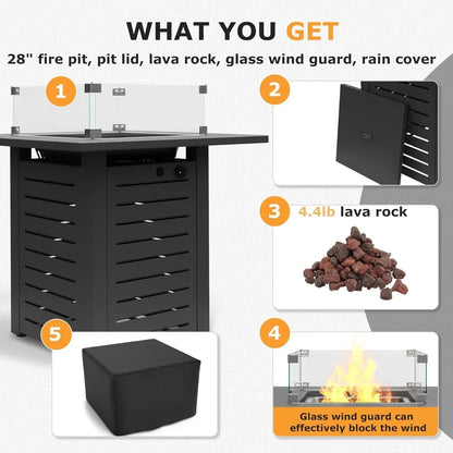 Propane Fire Pit Table Great For Outdoor Patio Deck and Garden