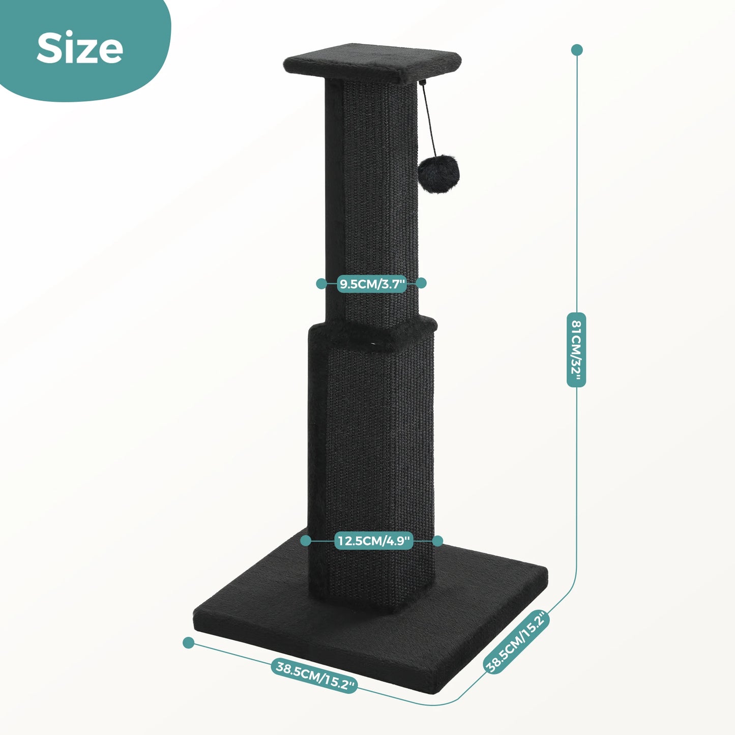 Large Cat Scratching Post With Dangling Ball