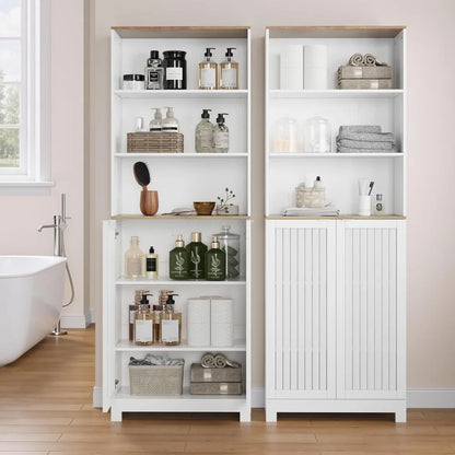Tall Storage Cabinet with 2 Louvered Doors