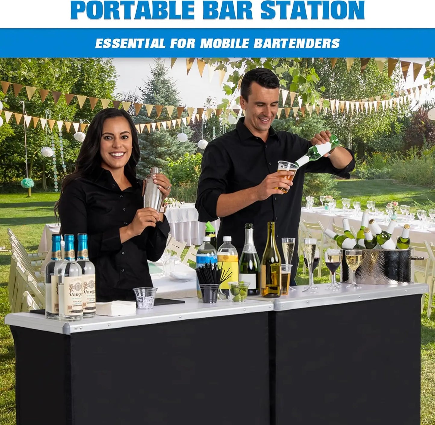 Mobile Bartender Station for Events - Includes Carrying Case