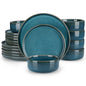 Vancasso 18/36 Piece Blue Ceramic Plate Set