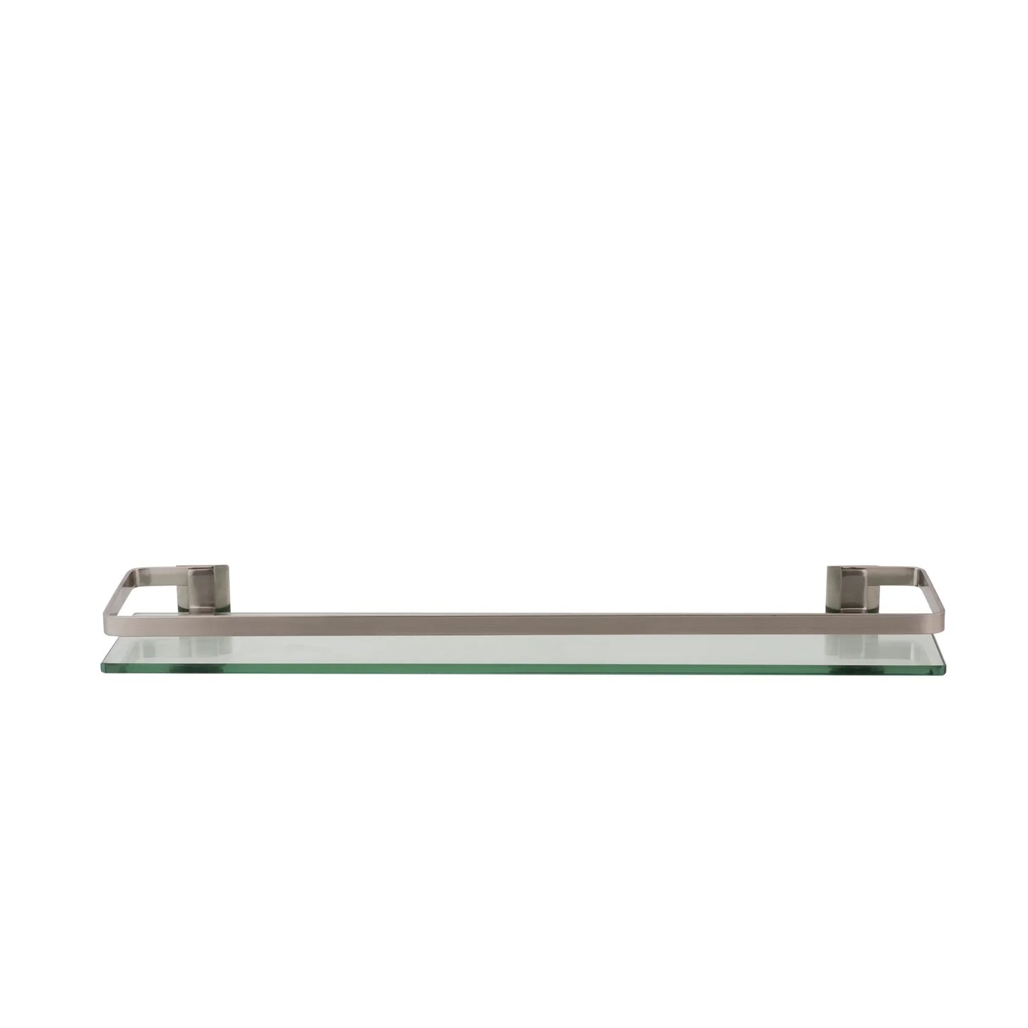 Decorative Glass Bathroom Shelf with Nickel Rail