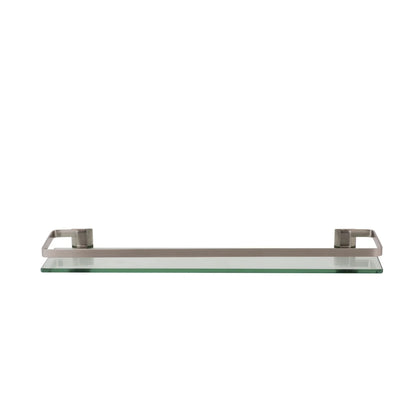 Decorative Glass Bathroom Shelf with Nickel Rail