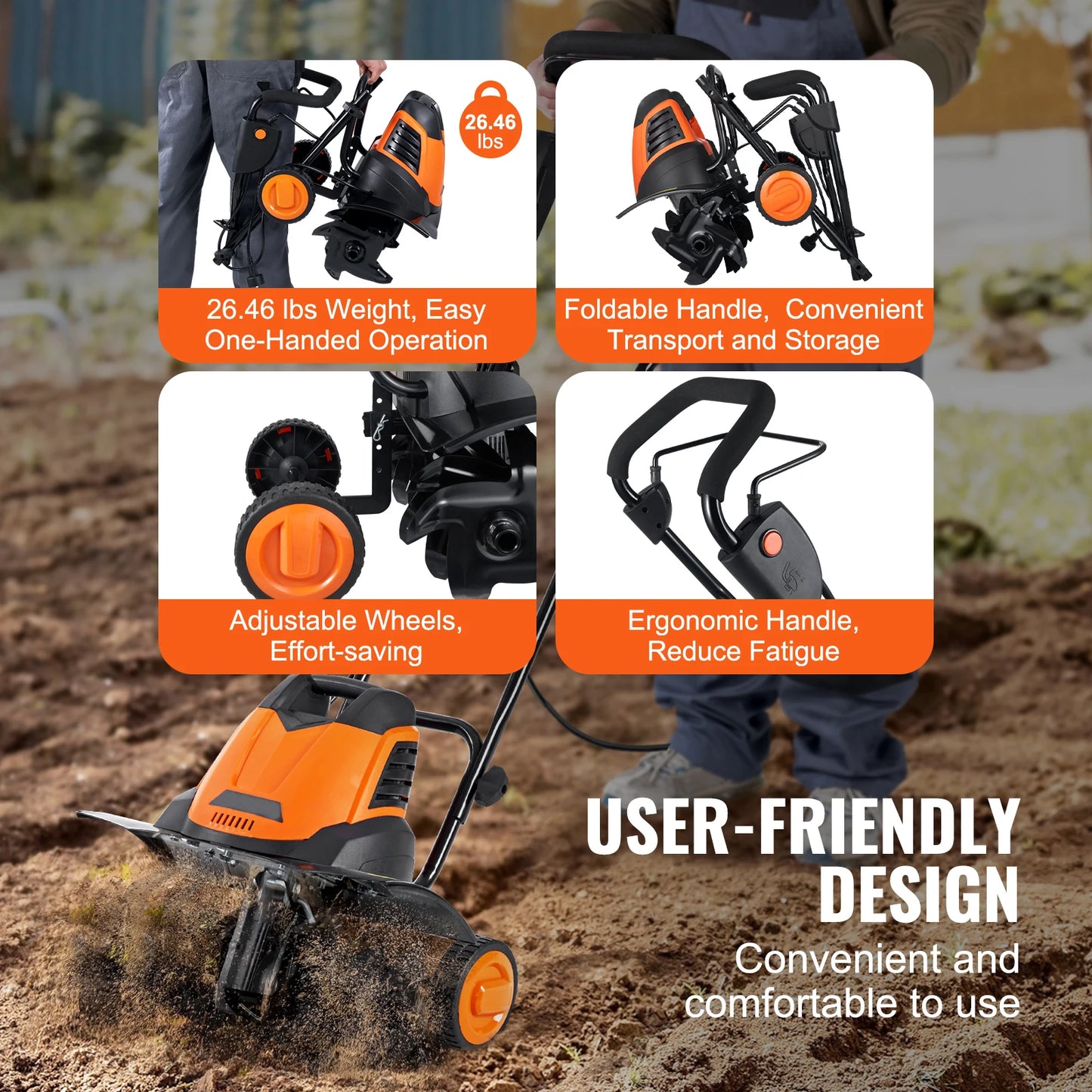 18" Electric Garden Tiller