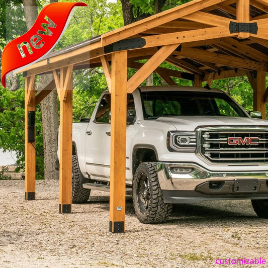 20 ft. x 12 ft. All Cedar Wooden Carport Pavilion