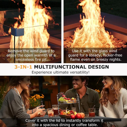 Propane Fire Pit Table Great For Outdoor Patio Deck and Garden