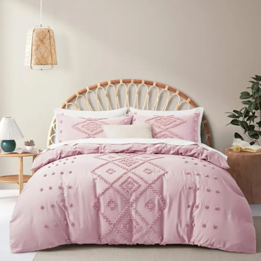 King Size Tufted Duvet Cover Set for All Seasons
