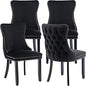 Black Velvet Dining Chairs Set of 4