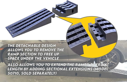 Extendable Car Ramp Set, Maximum Weight Capacity3,250 Per Ramp 6,500 lbs Per Pair