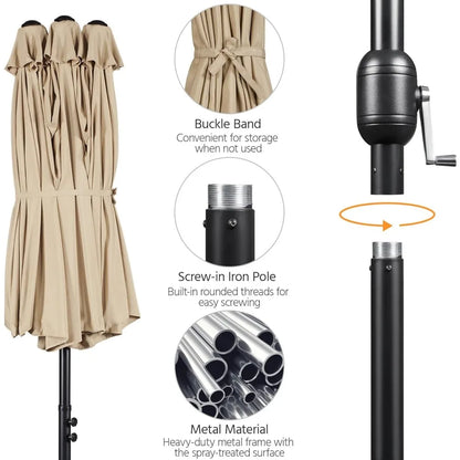 13 ft Triple-size Patio Umbrella w/Base Included