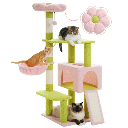 Multi-Level Cat Tower with Scratching Posts, Hammock