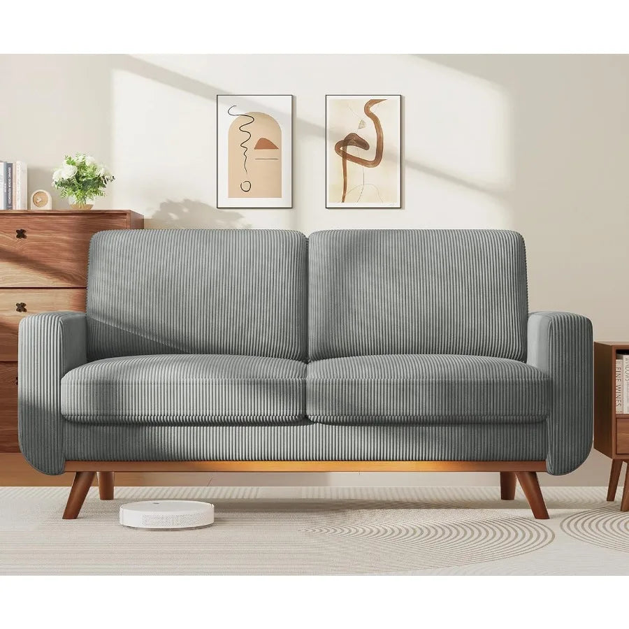 68 Loveseat Sofa Dark Gray Comfy Corduroy
