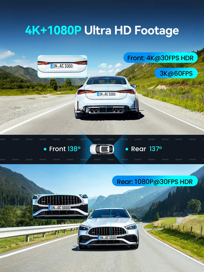 Dash Cam Z60 Pro Support Front and Rear Car Camera