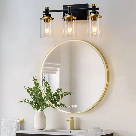 Modern Black and Brushed Gold Vanity Lights