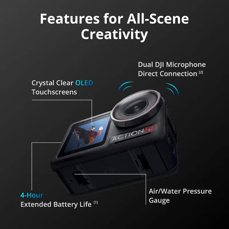 NEW Action 5 Pro Standard Combo, Waterproof Action Camera