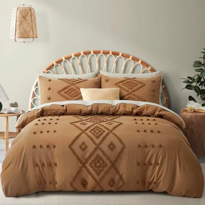 King Size Tufted Duvet Cover Set for All Seasons