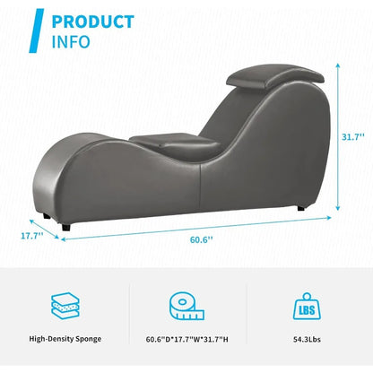 60 Inch Curved Yoga Chair Lounge with Adjustable Head Cushion