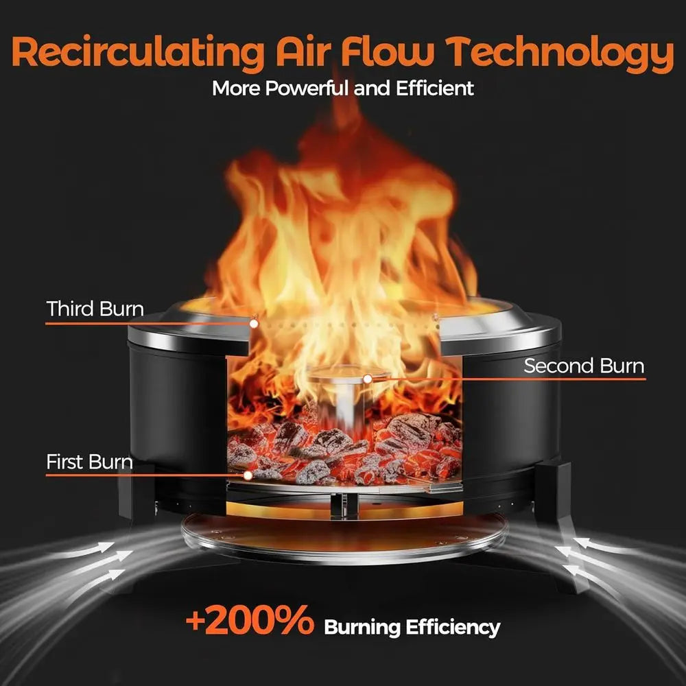 Portable 27 Wood-Burning Outdoor Fire Pit with Ash Pan