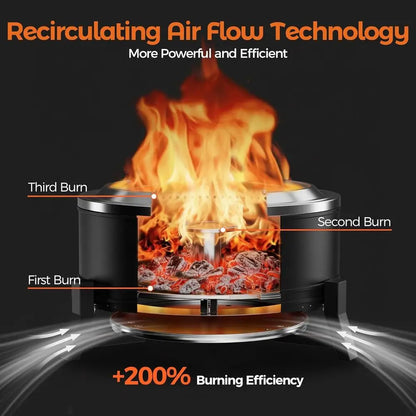 Portable 27 Wood-Burning Outdoor Fire Pit with Ash Pan