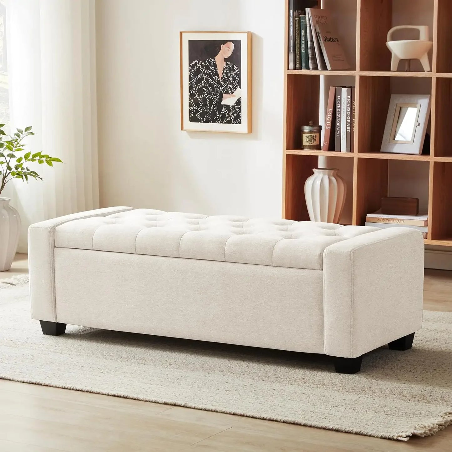 Upholstered Storage Ottoman Bench