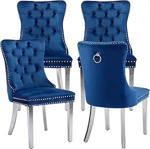 Black Velvet Dining Chairs Set of 4