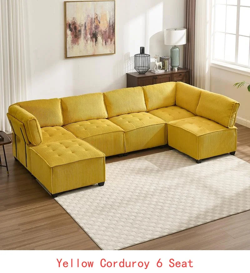 Modular Sectional Sofa U-Shaped Couch with Reversible Chaise